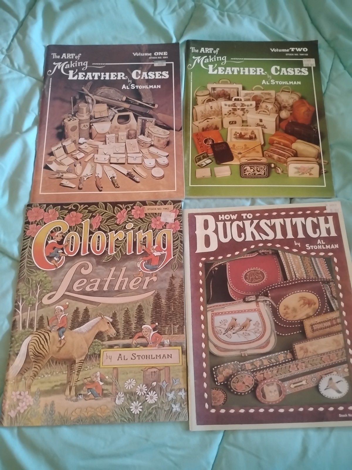 Al Stohlman LEATHERCRAFT Lot of 4 – The Art Of Leather Cases, Coloring..