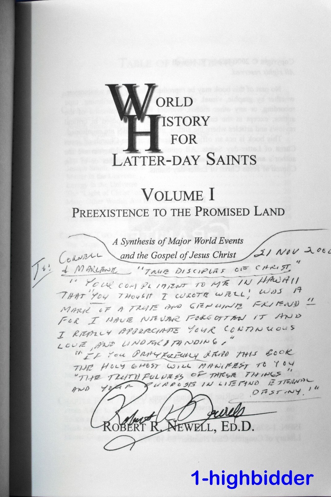 SIGNED World History for Latter-day Saints Vols 1 & 2 Robert R Newell LDS Mormon
