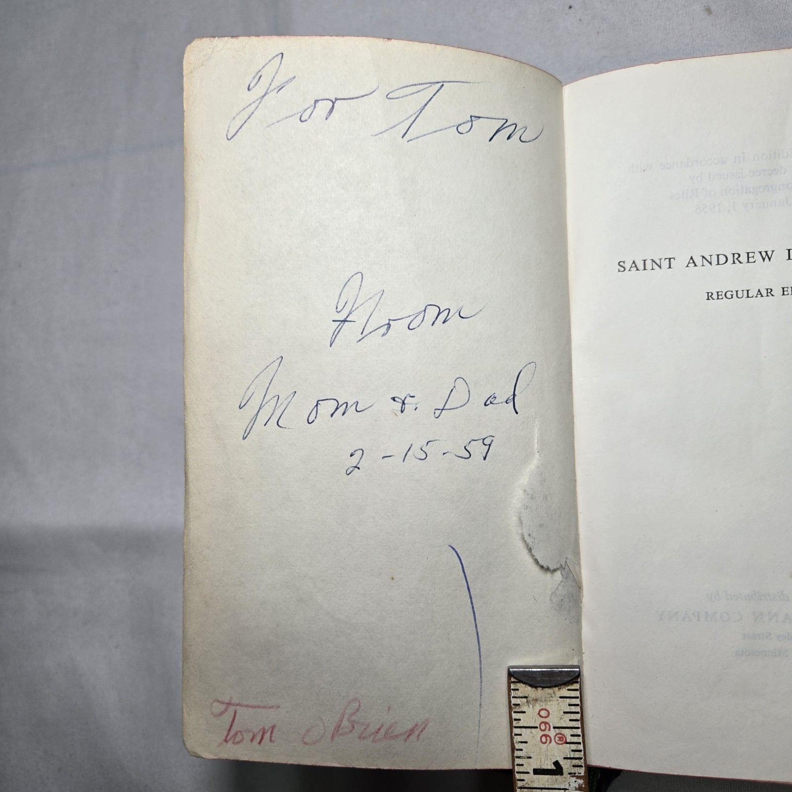 Saint Andrew Daily Missal c. 1956 Dom Gaspar Lefebvre 2nd Printing 1957 Belgium