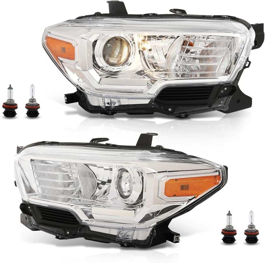 Front Headlights Assembly W/O DRL LED Left & Right Compatible with Toyota Tacoma