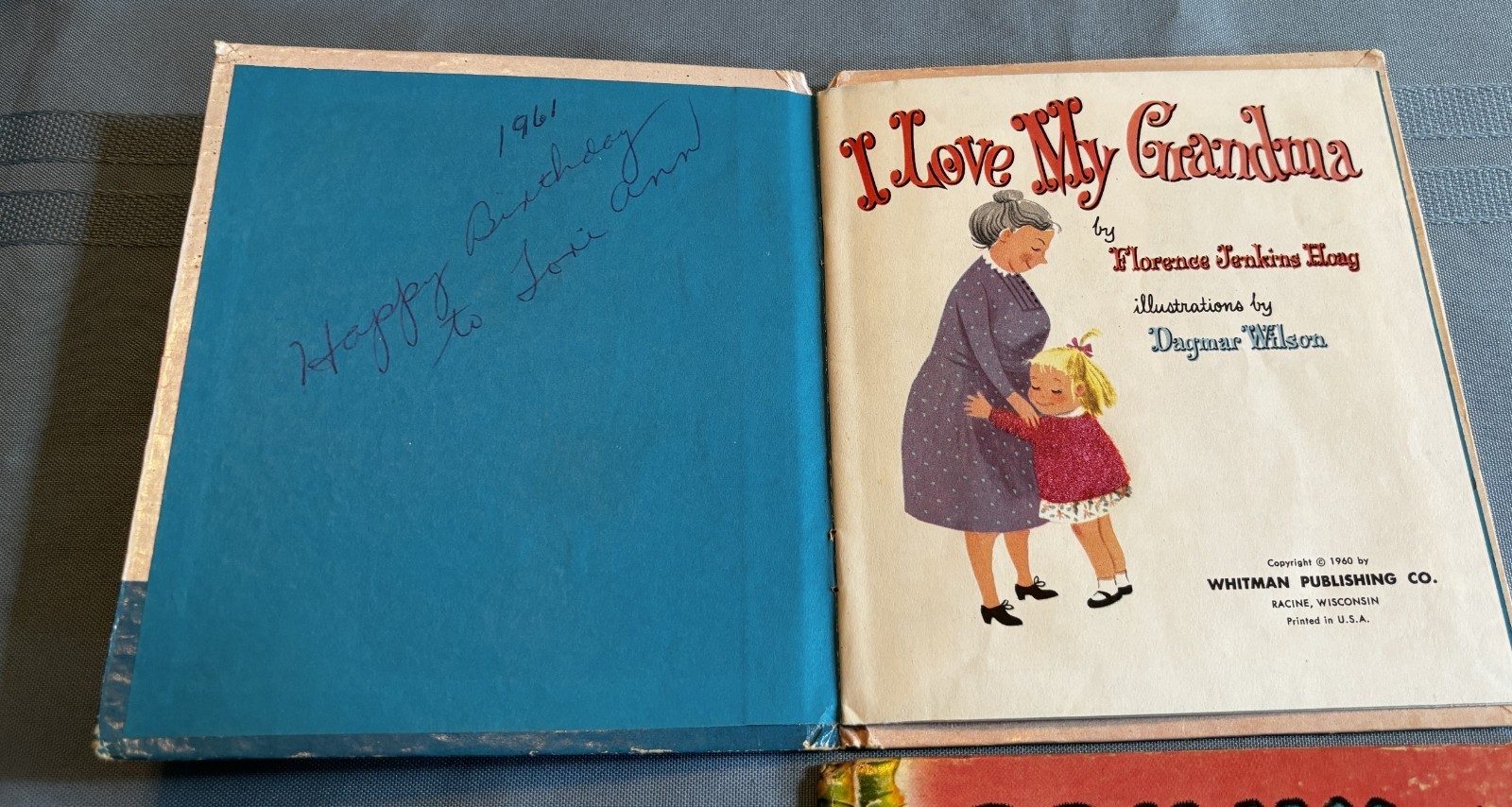 Tell-A-Tale Whitman Fuzzy Wuzzy Books 1951 Tommy & Timmy & 1960 I Love Grandma