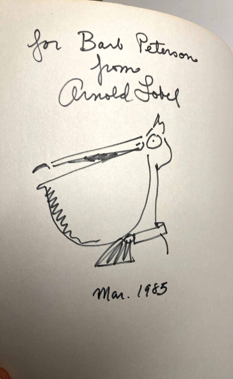 Arnold Lobel Fables Signed w Original Drawing 1983 Caldecott Paperback