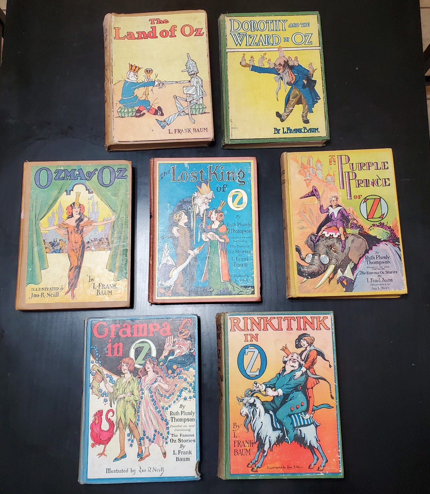 Wizard of OZ L. Frank Baum Lot of 7 Hardcover Reilly & Lee 1930s