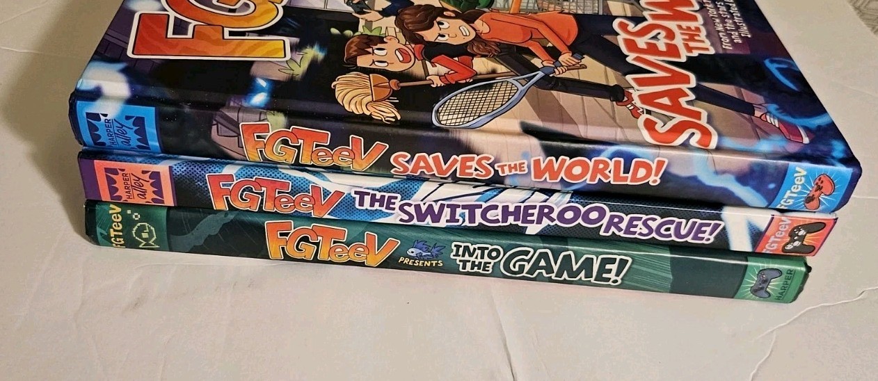 Lot 3 FGTEEV Books Graphic Novels – Saves the World Game Rescue 1st Ed Hardcover