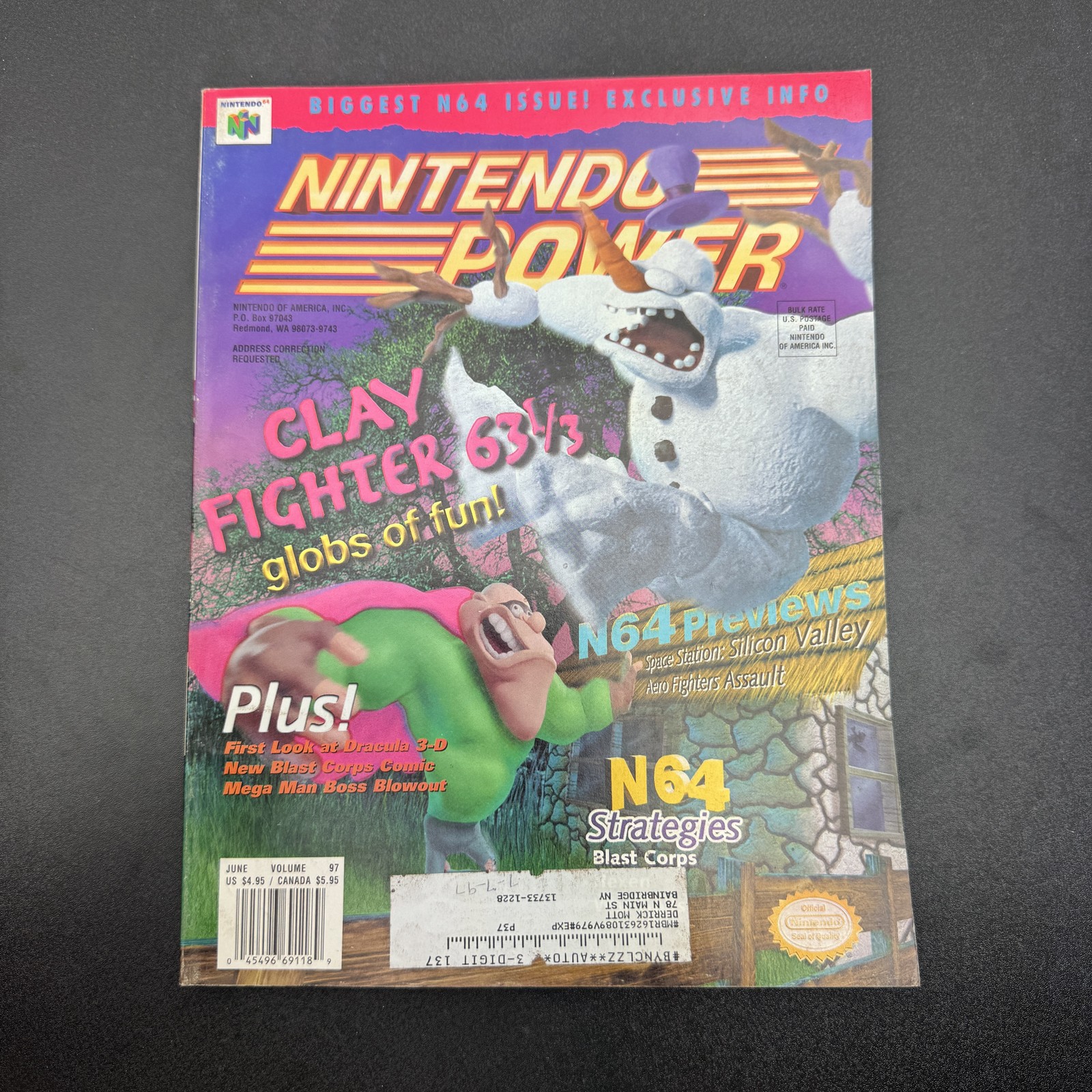 Nintendo Power Magazine June 1997 Volume 97 N64 Clay Fighter 63 1/3 Star Fox 64