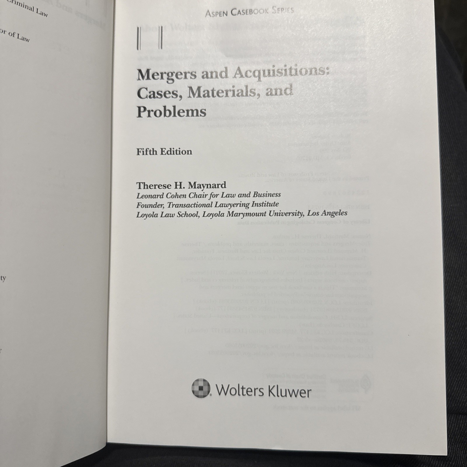 Mergers and Acquisitions Cases, Materials, and Problems Fifth Edition By Maynard