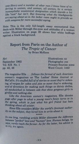 Henry Miller & the “Nudies” Bibliography by Robert Jackson 1996 Trade Edition