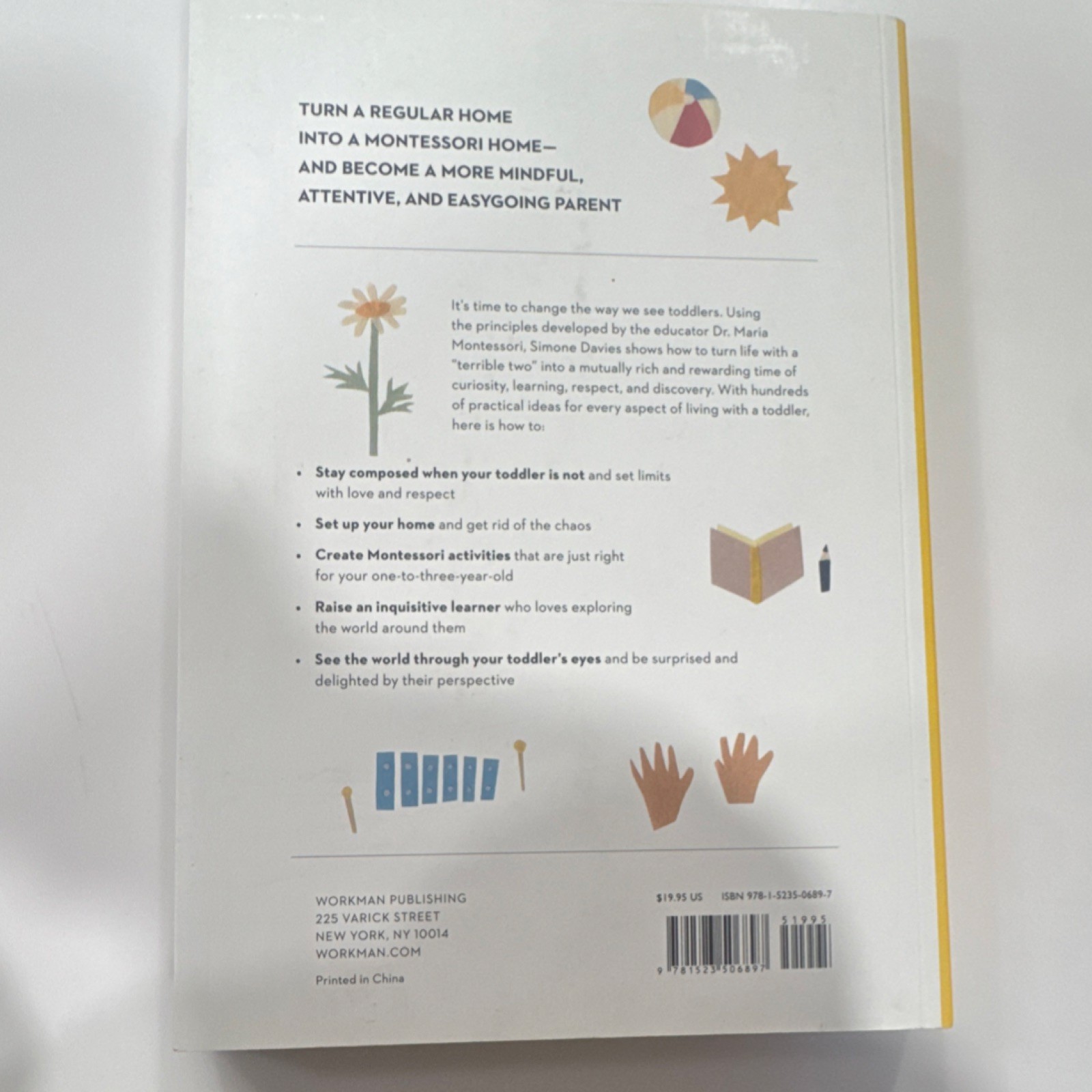 The Montessori Toddler Simone Davies Paperback Workman Parenting Guide