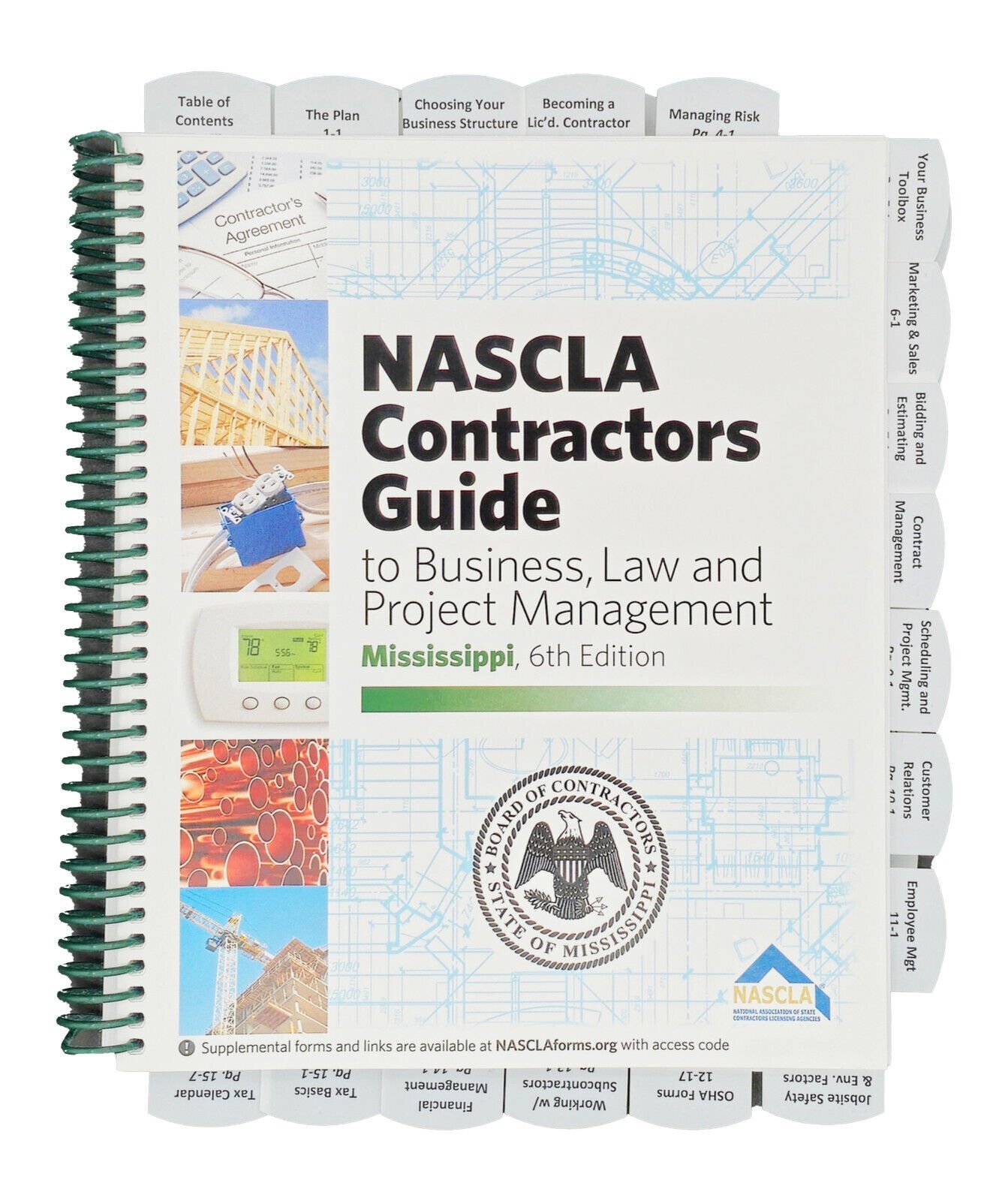 Highlighted and Tabbed – NASCLA Contractors Guide to Business Mississippi 6th