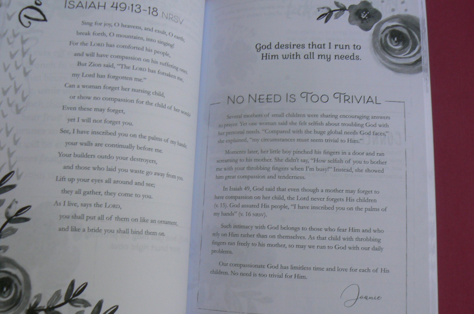 God Hears Her 40-Day Devotional Journal-Our Daily Bread NEW flex cover 164-pgs