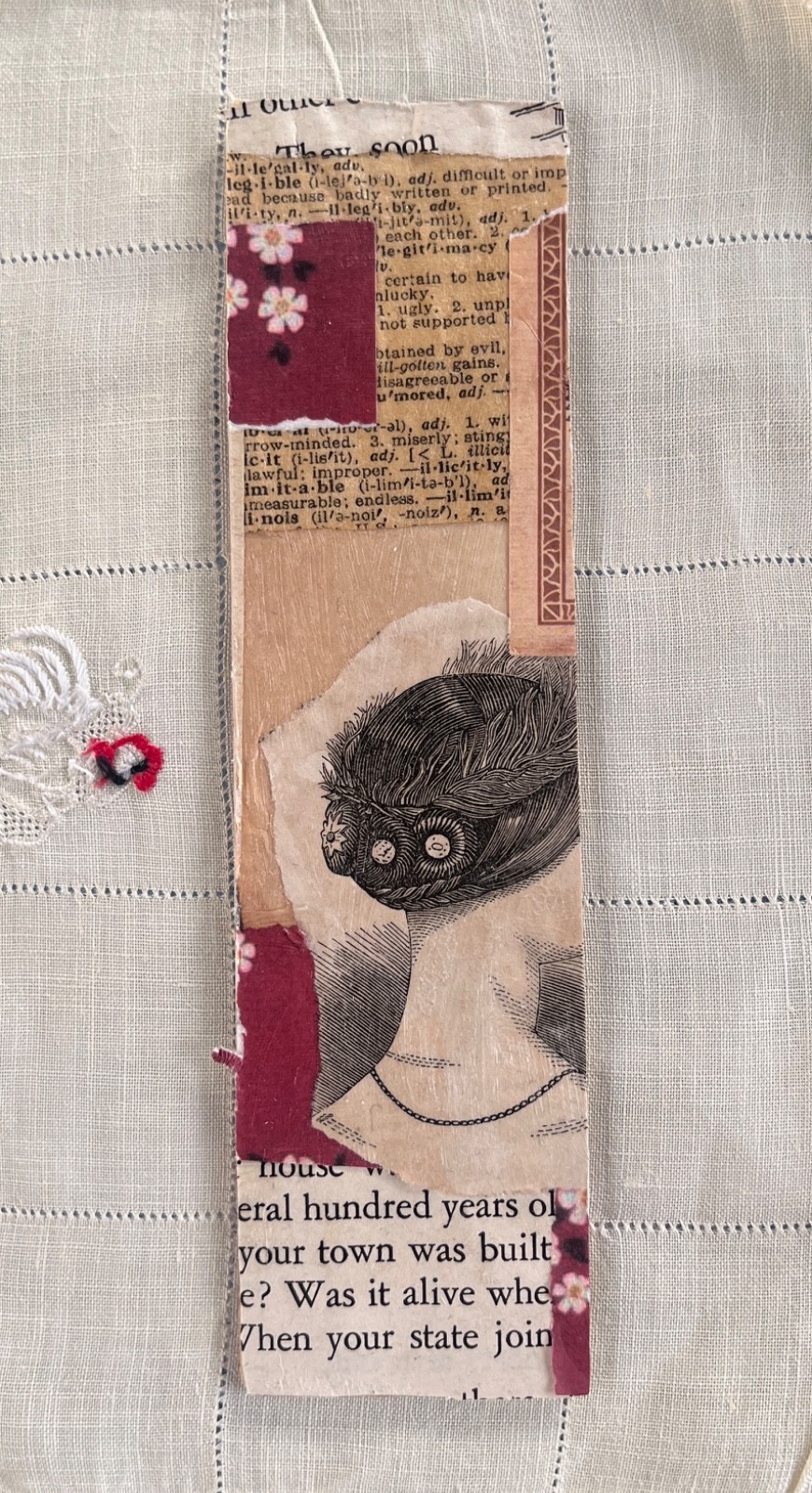 bookmarks vintage, Victorian inspired, collage, 6 in x 1.5 in, creative, cute,