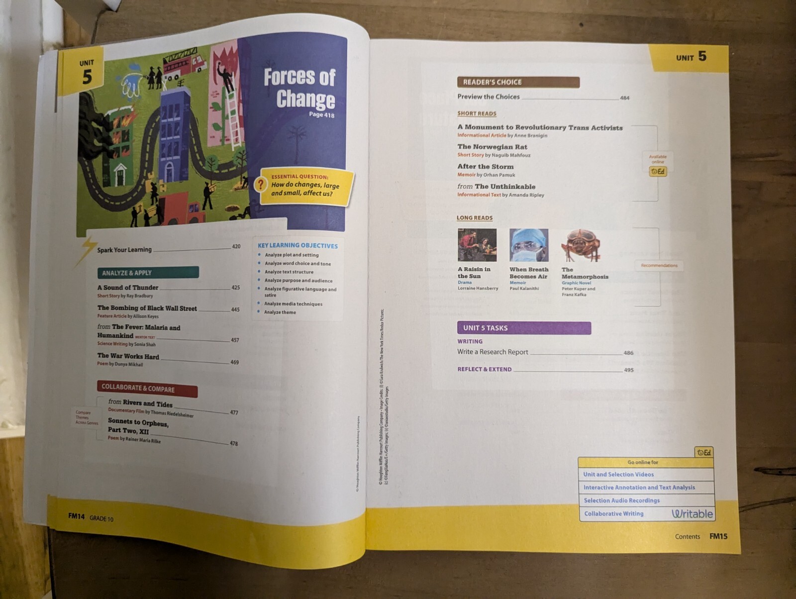 HMH Into Literature Florida Student Grade 10 Workbook