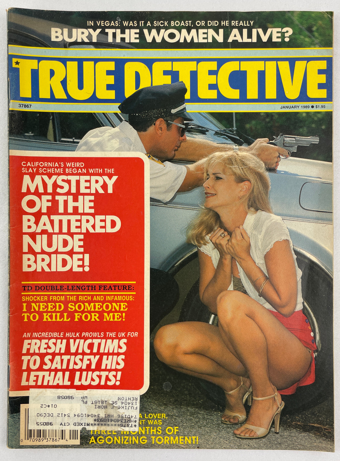 True Detective Magazine, January 1989, Vintage True Crime Stories, Pulp