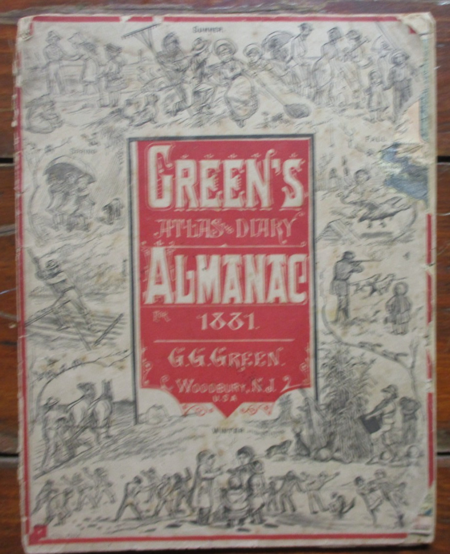 1881 Green’s Diary & Almanac Printed in Woodbury New Jersey – Map of Ohio