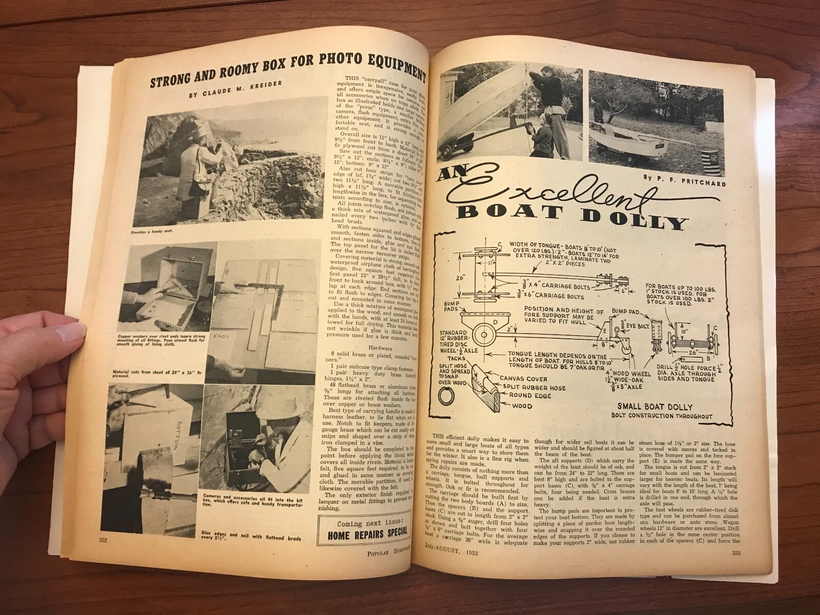 VTG Popular Homecraft and Home Repairs – August 1952 – Bimonthly Magazine