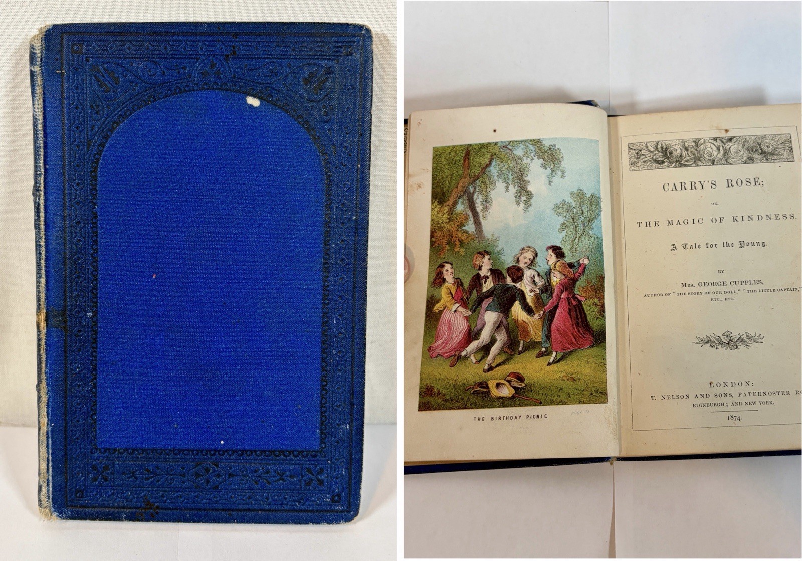 Rare 1874 Victorian Carry’s Rose Book The Magic of Kindness Mrs George Cupples