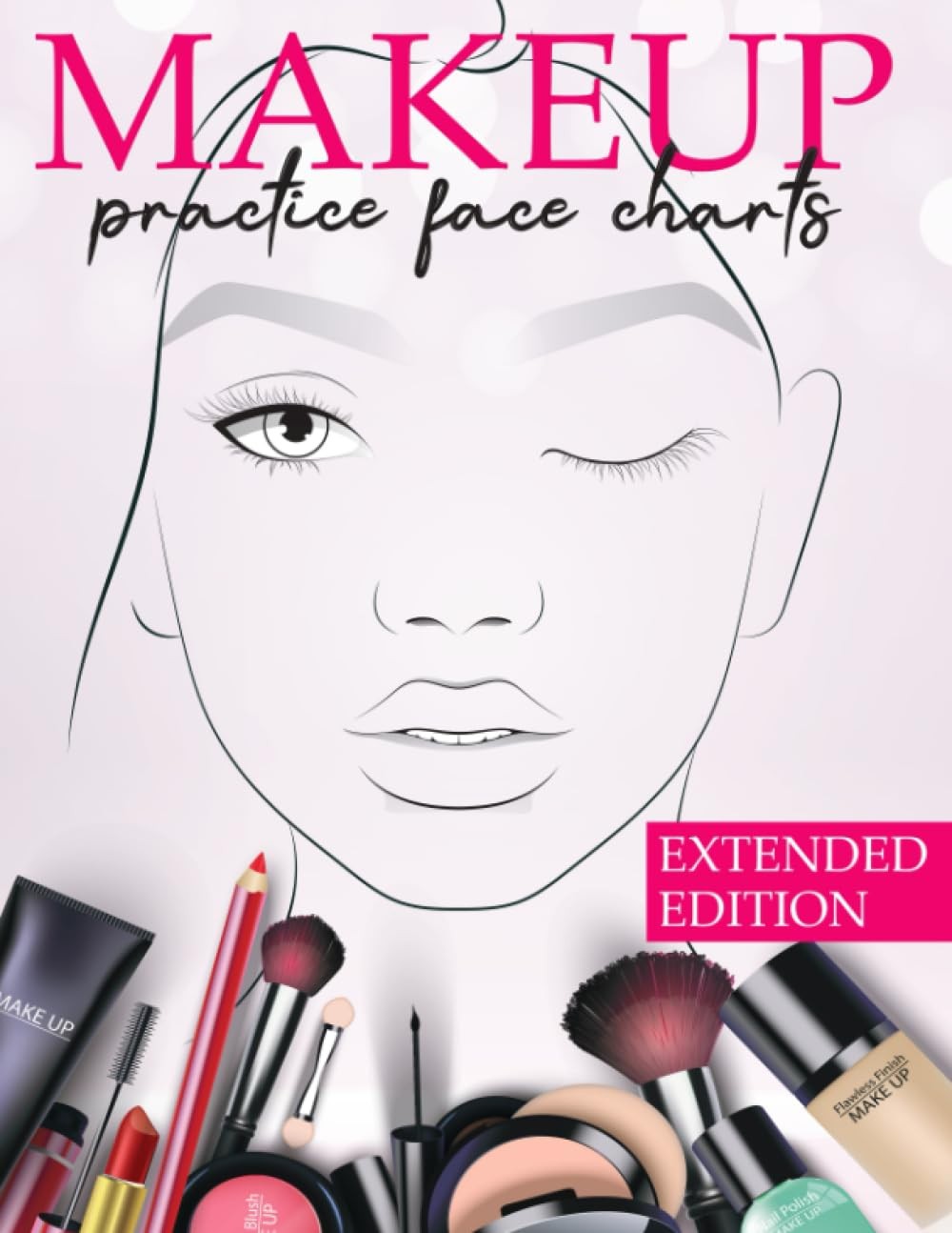 Makeup Practice Face Charts Extended Edition: 202 Pages & 10 Different Faces…