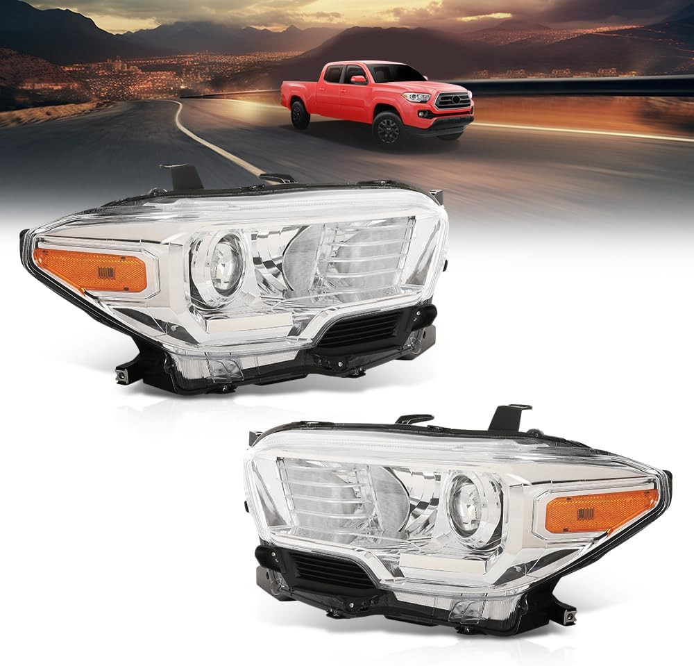 Front Headlights Assembly W/O DRL LED Left & Right Compatible with Toyota Tacoma