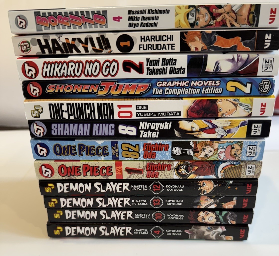 Viz Media Manga Lot Demon Slayer One Piece Shaman King Haikyu Boruto PB