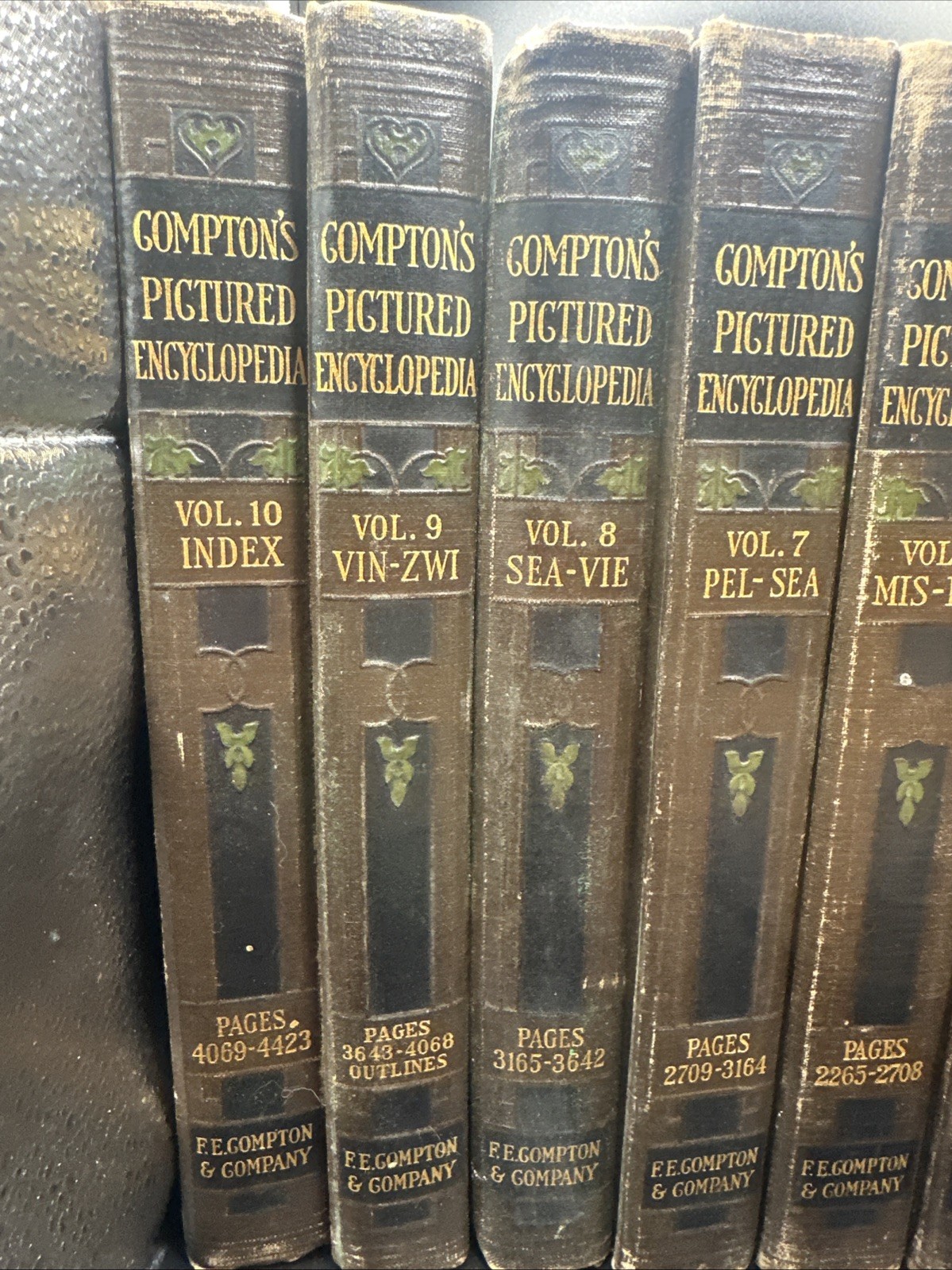 Compton’s Pictured Encyclopedia Complete 10-Volume Set (1930) Vintage Reference