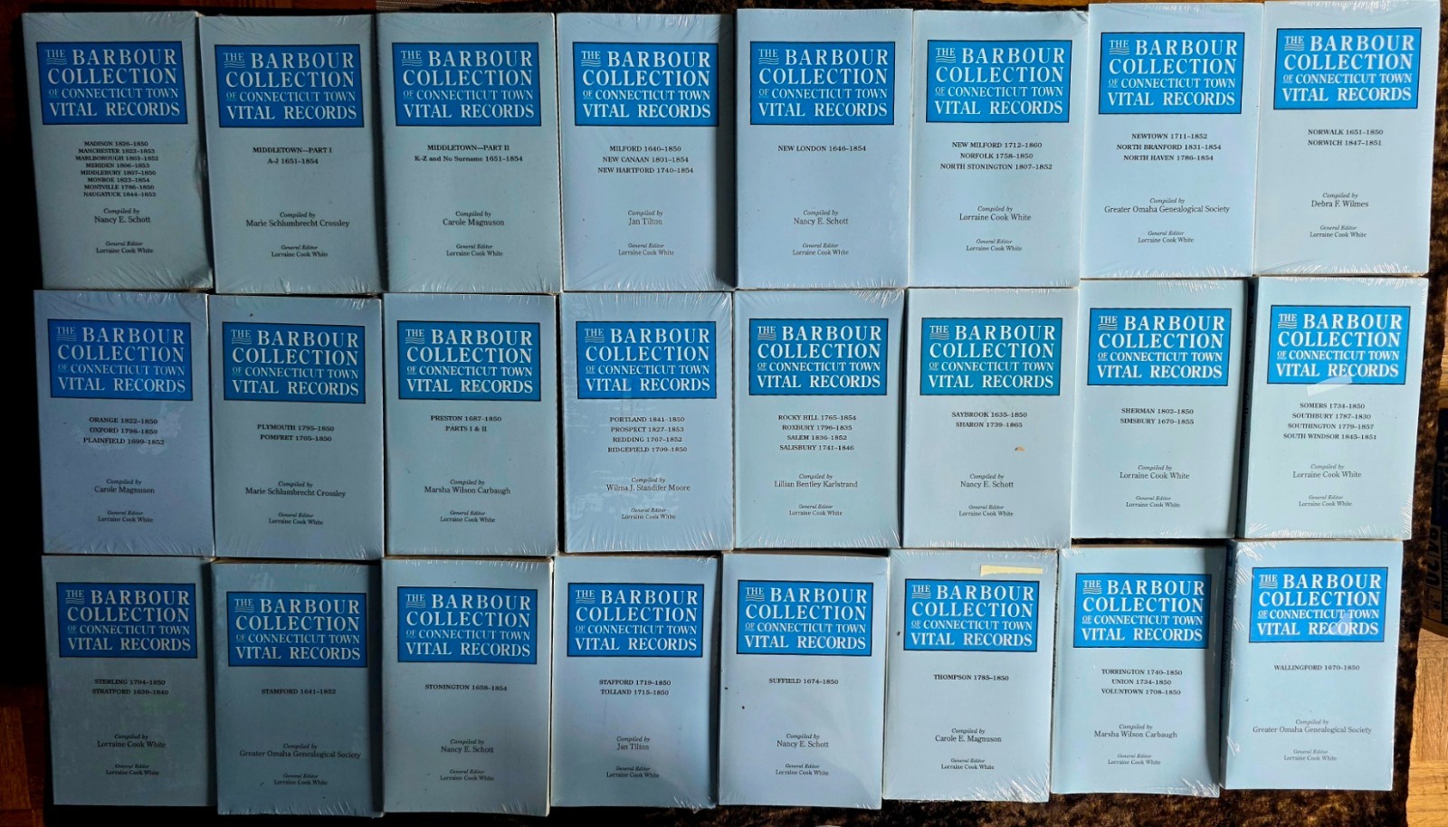 Barbour Collection Connecticut Town Vital Records 55 Vols. Complete Sealed