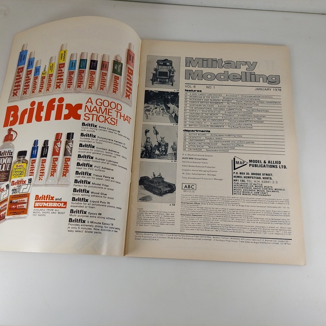 Military Modelling Magazine Jan 1978 Sonder Anhanger 116, Mk VII Crocodile Lot 2