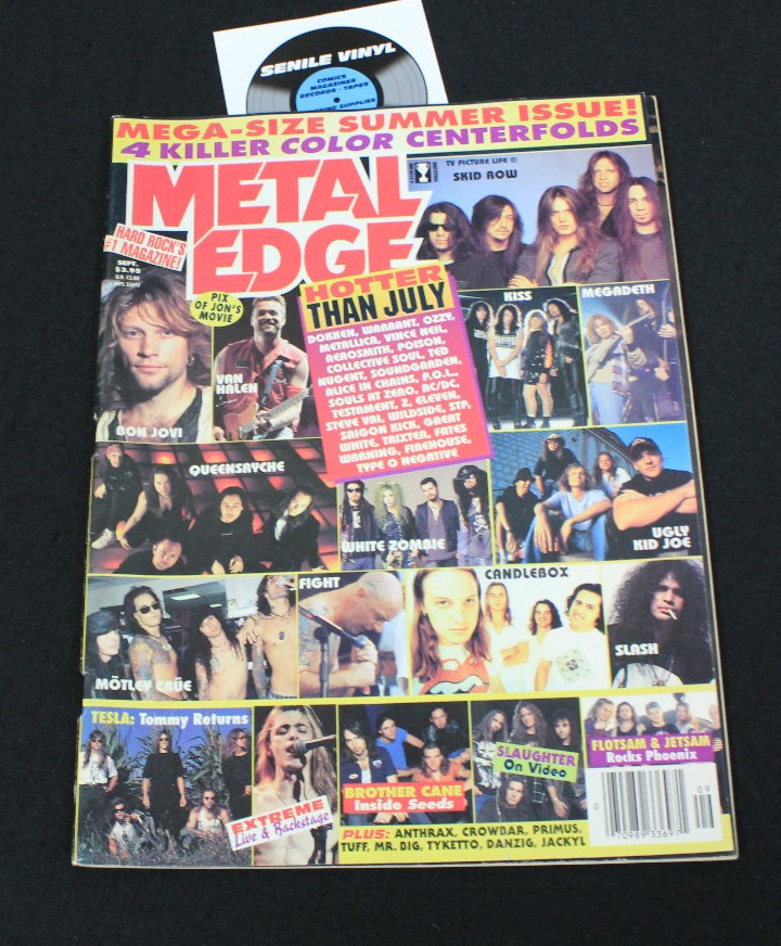 Metal Edge Magazine w/Poster Vol.40 N0.4 September 1995 w/posters VG