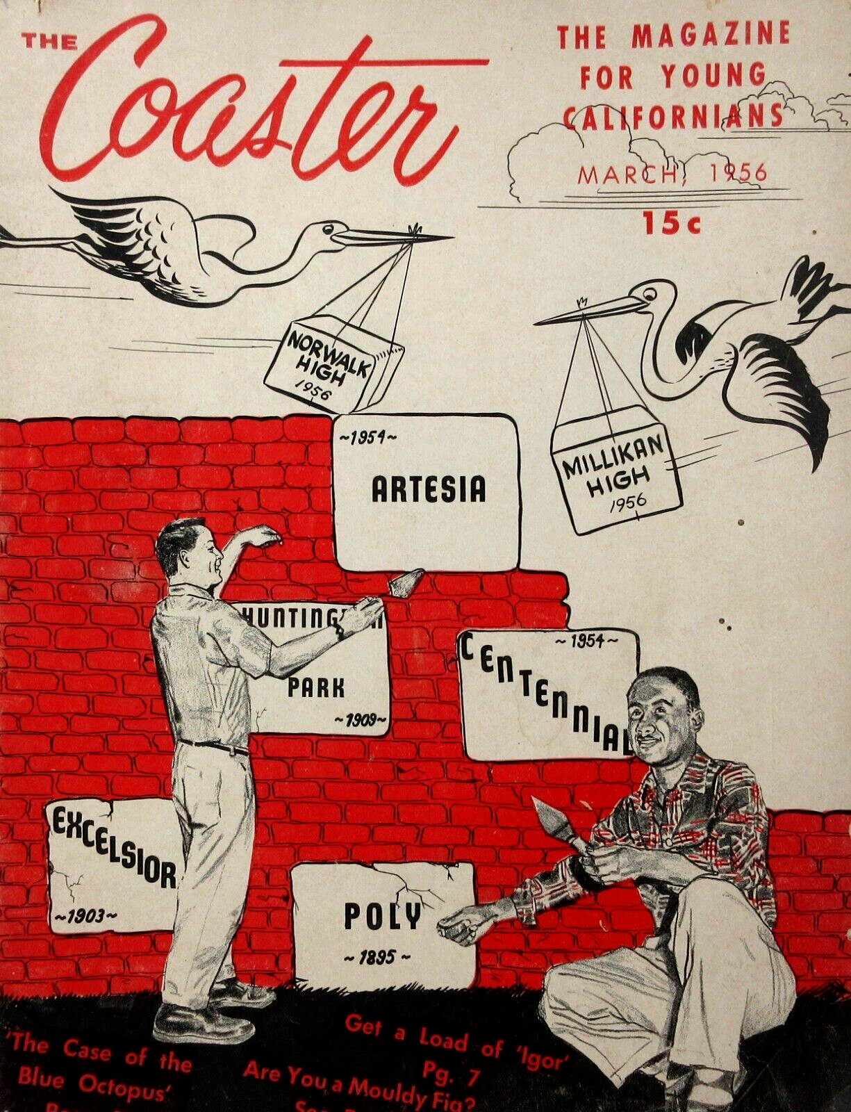 Los Angeles Teen Coaster Magazine Fashion Sports Car Clubs High School CA 1956