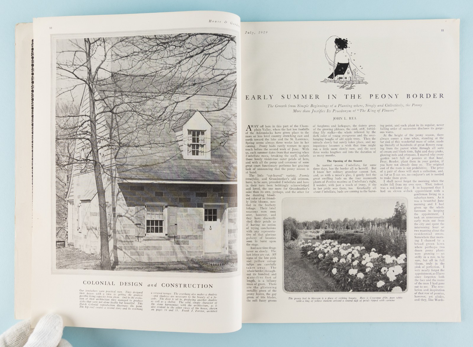 Vintage HOUSE & GARDEN Magazine July 1919 Cover Artist H. Geo. Grant