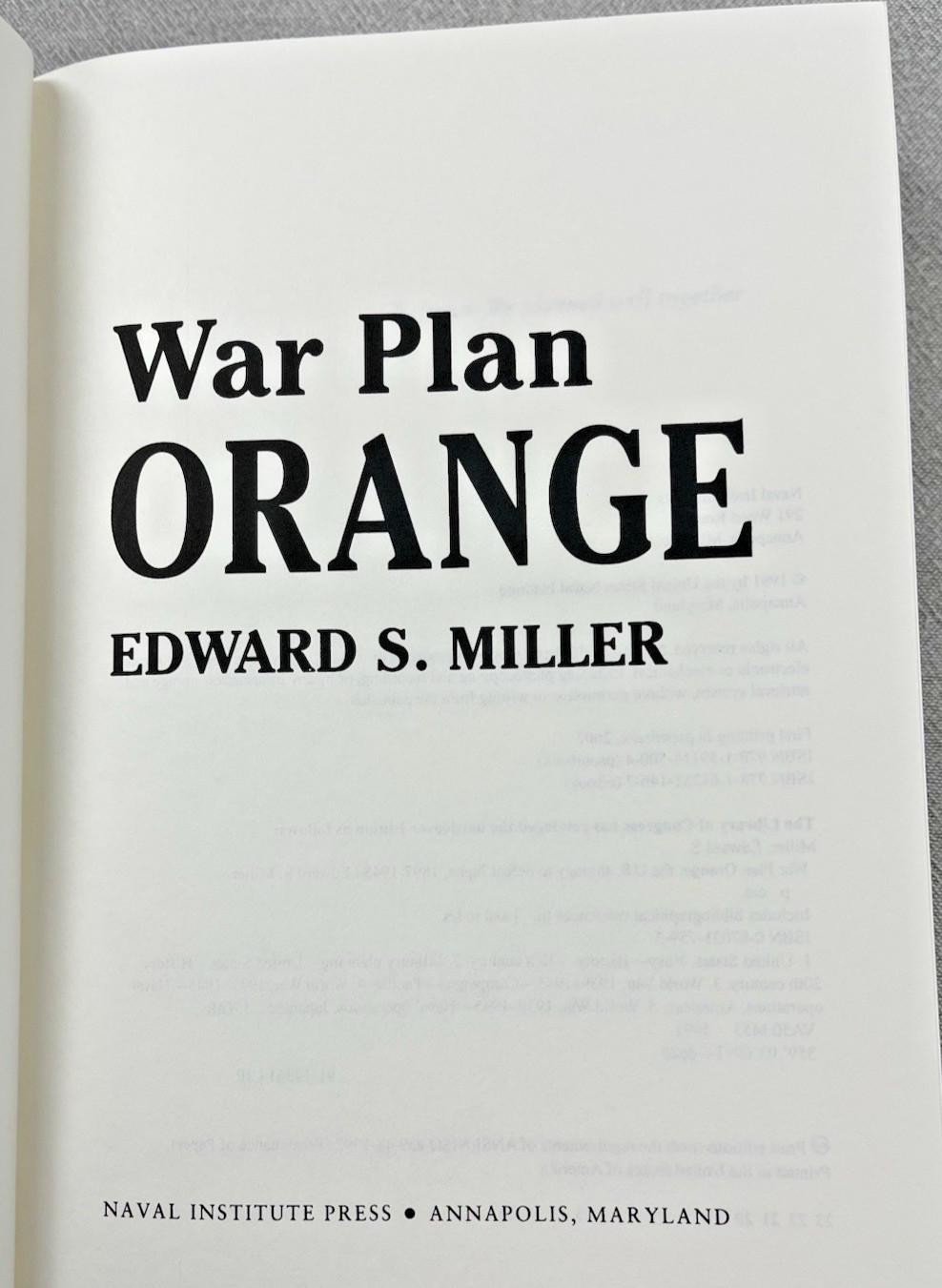 War Plan Orange US Strategy Defeat Japan Edward Miller 2007 Naval Institute TPB