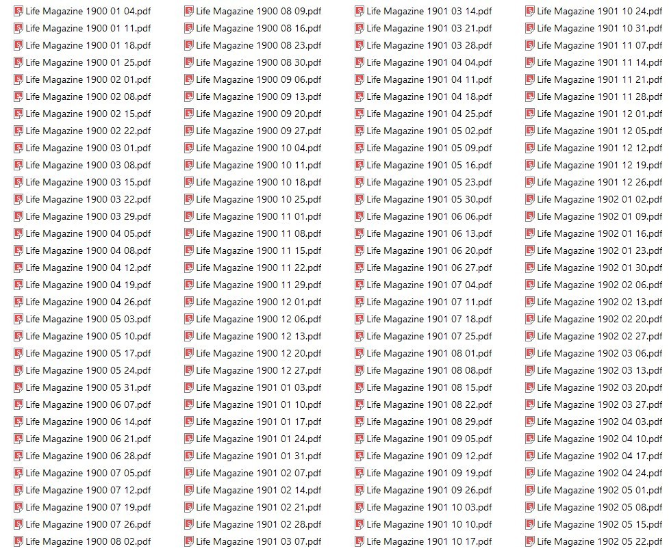LIFE MAGAZINE 1900’S 525 Unique Issues In PDF Format On USB Flash Drive