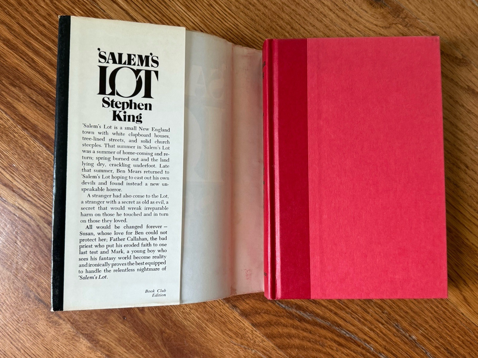 1975 SALEM’S LOT Stephen King Hardcover First Book Club Edition BCE 1st edition