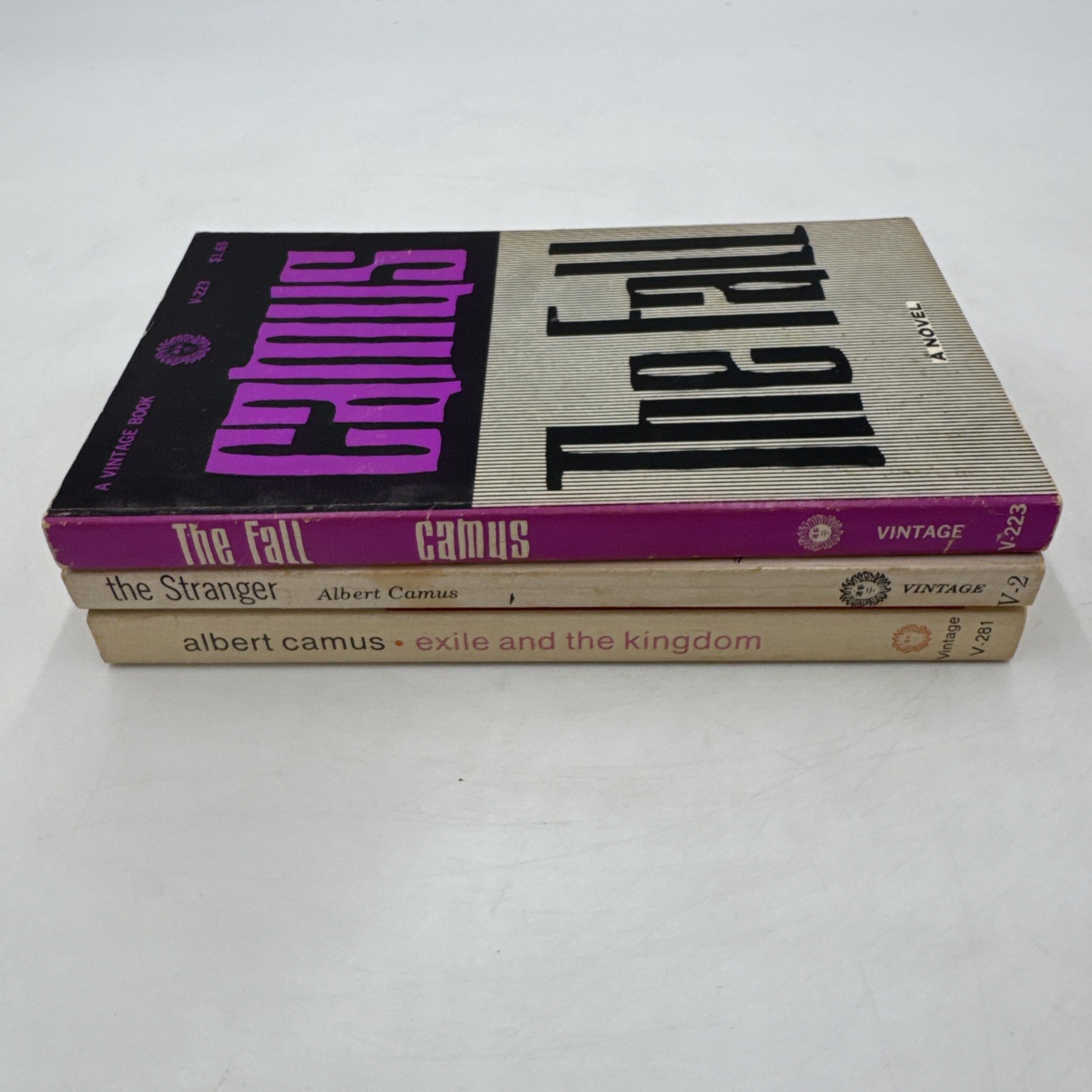Albert Camus Vintage Paperbacks Lot 3 The Stranger Fall Exile &The Kingdom 1970s