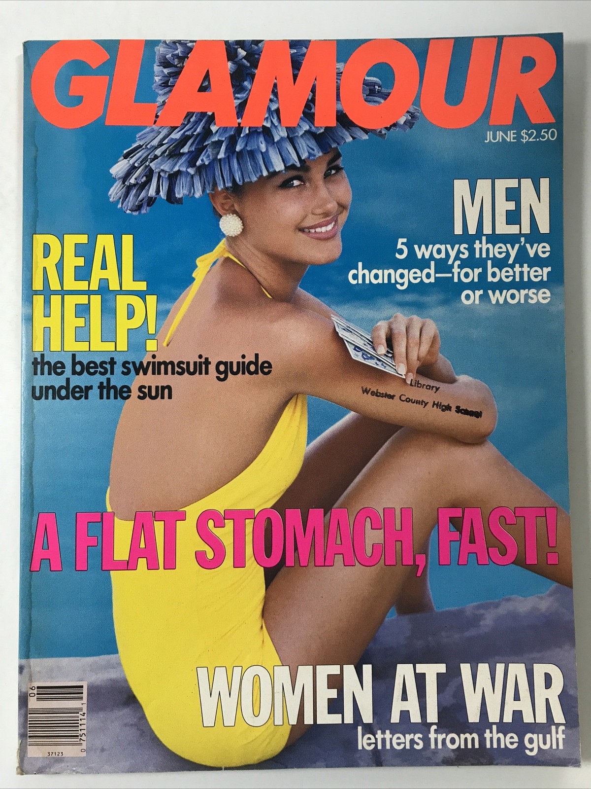 GLAMOUR magazine June 1991-Fashion makeup hair Flat Stomach Fast! Ebba Elmer