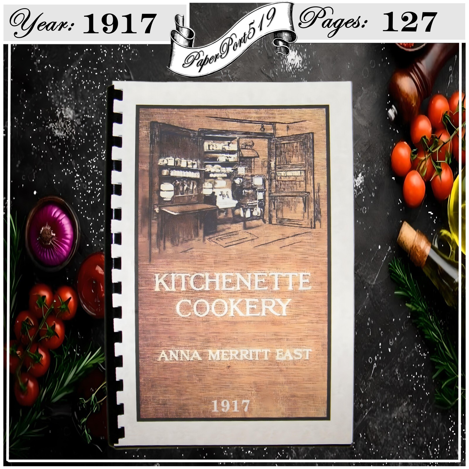 1917 Kitchenette Cookery Vintage Cook Book 127 Pages