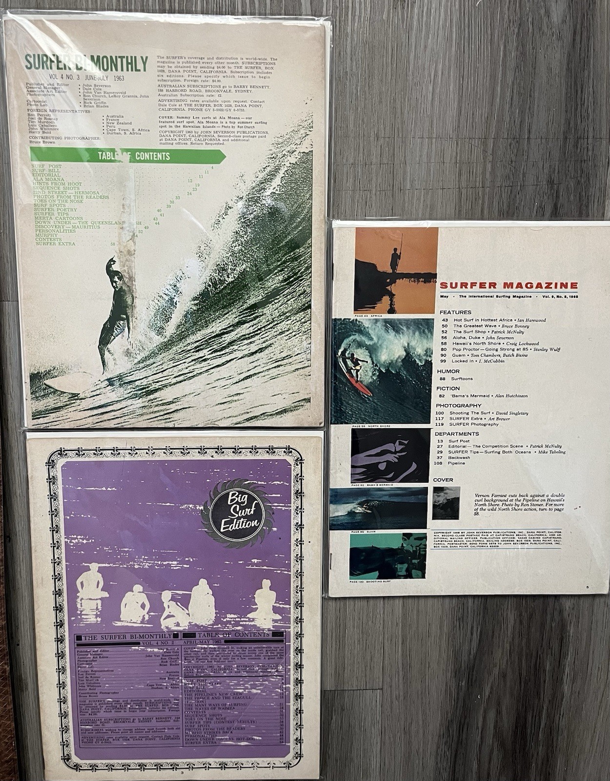 69 Surfer Magazines Lot 1960s Surfing quarterly and Bimonthly Assorted Issues