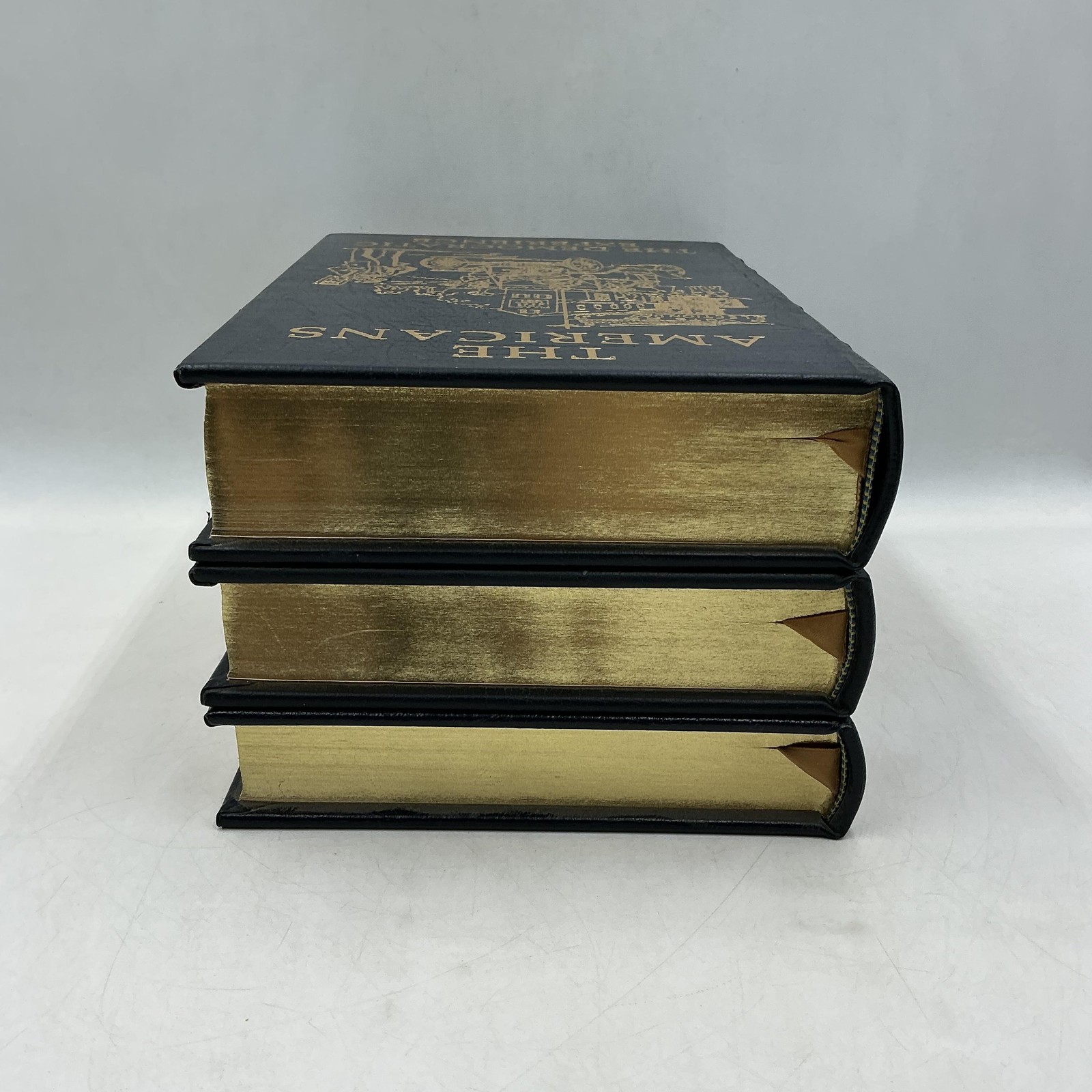 RARE-The Americans 3 Volume Daniel J. Boorstin 1992 Leatherbound Blue HC Coll Ed