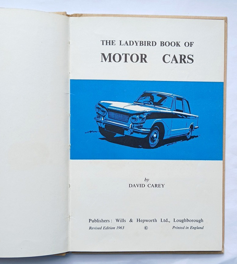 Ladybird Book of Motor Cars 1963, series 584, revised ed, 2/6, DJ, David Carey