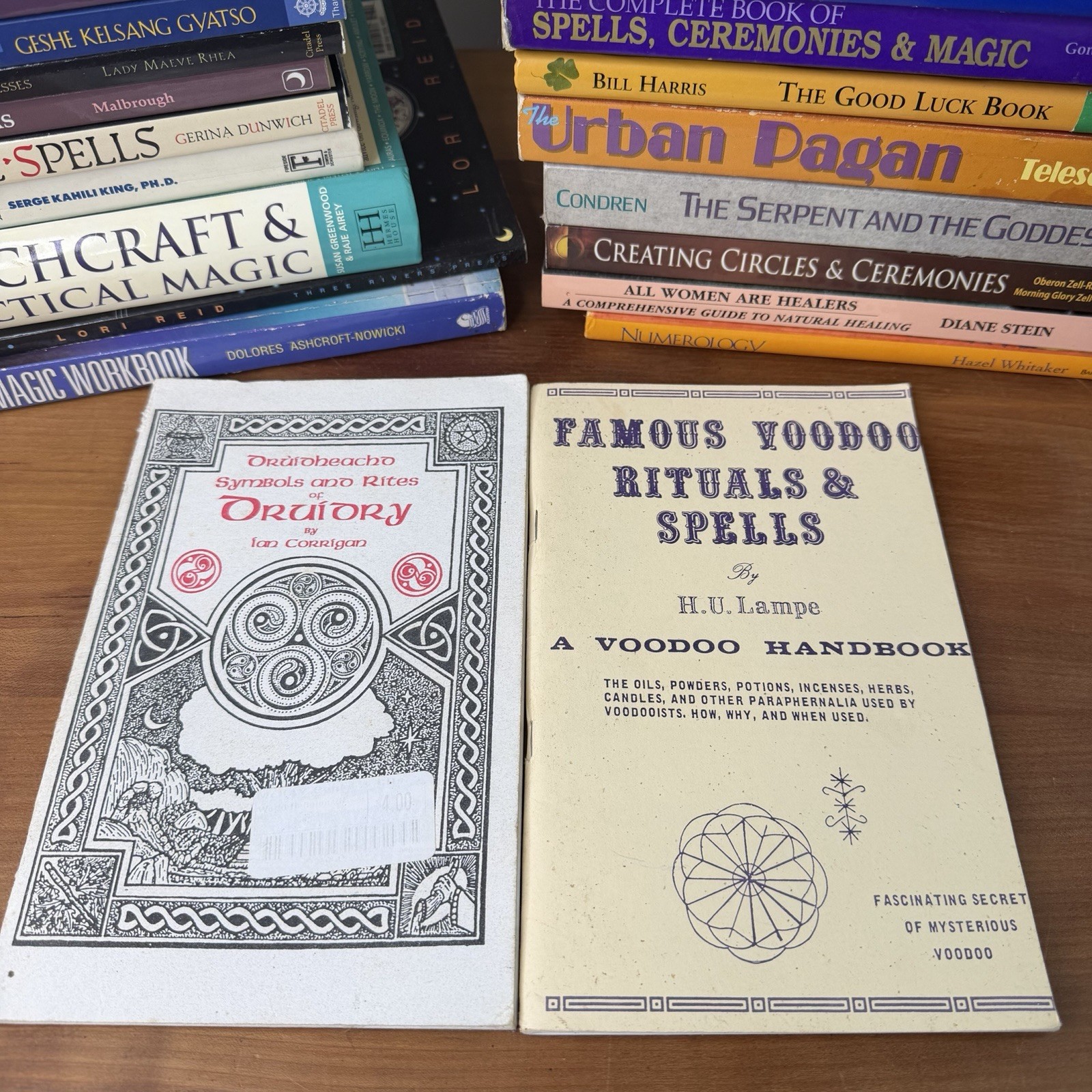 Occult Book Lot Of 50 Wiccan Witch Spell Rune Wizard Magic Voodoo Hard/Paper Mix