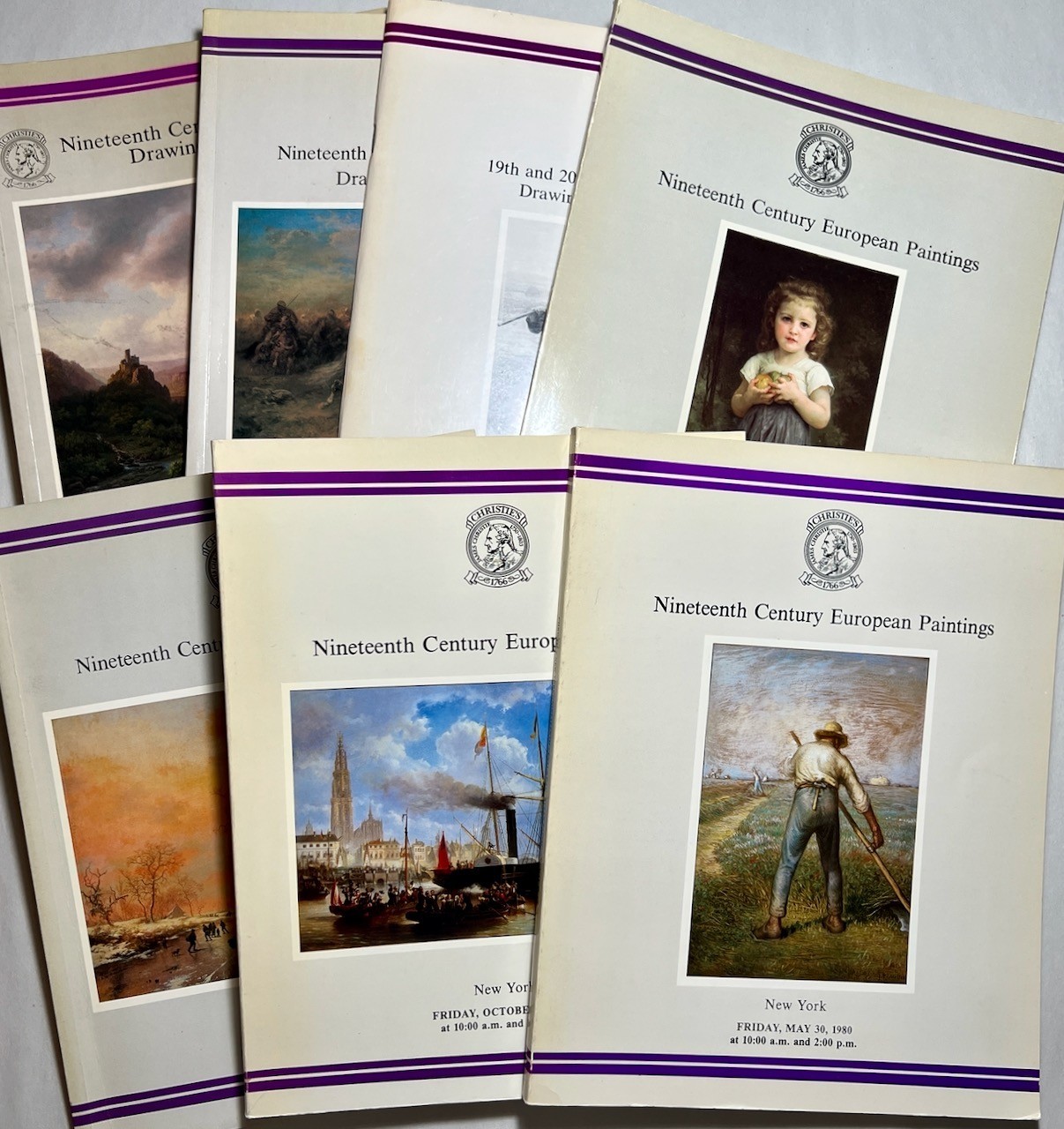Christie’s Auction Catalogs x7 Art 19th Century European Painting 1980-83 Nature