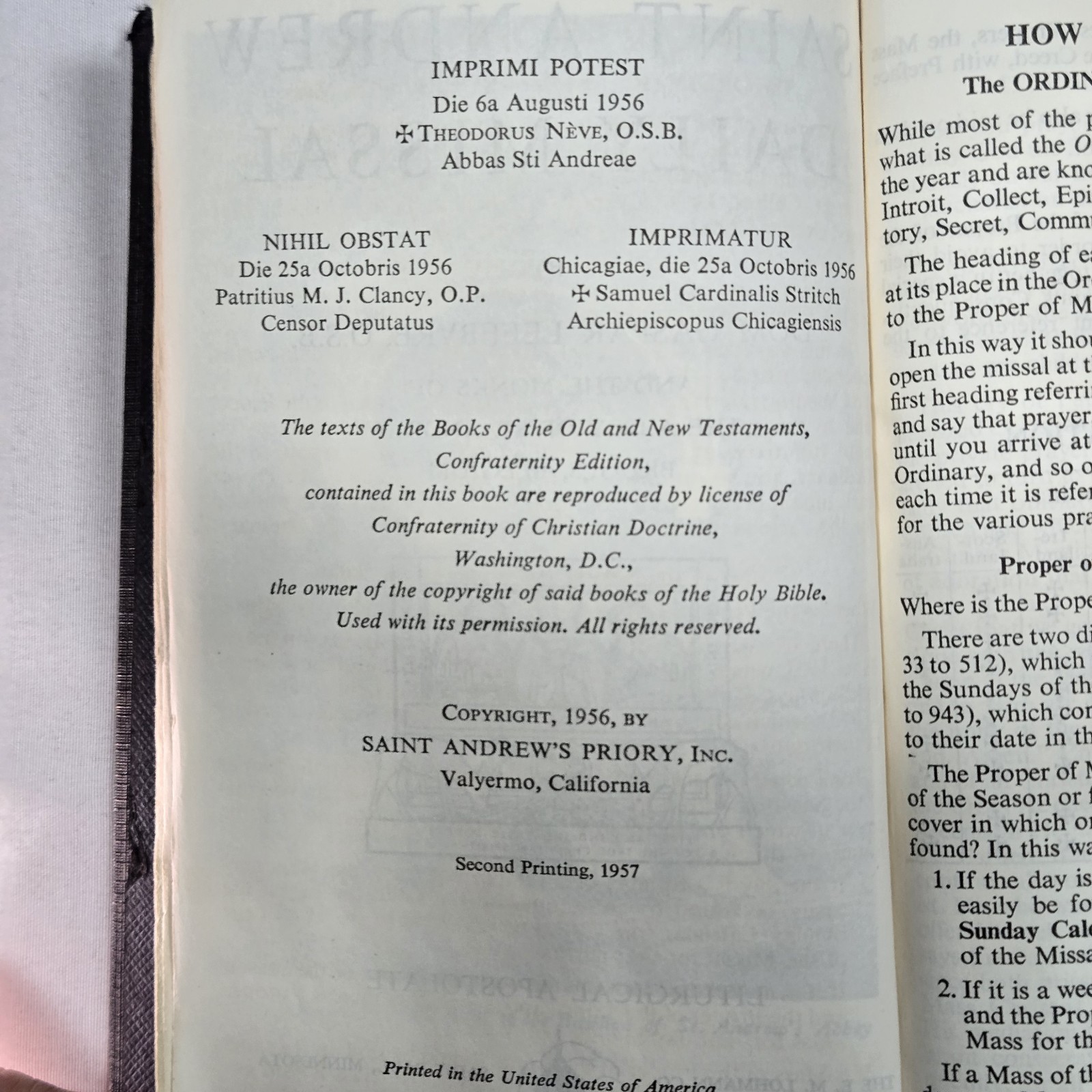 Saint Andrew Daily Missal c. 1956 Dom Gaspar Lefebvre 2nd Printing 1957 Belgium