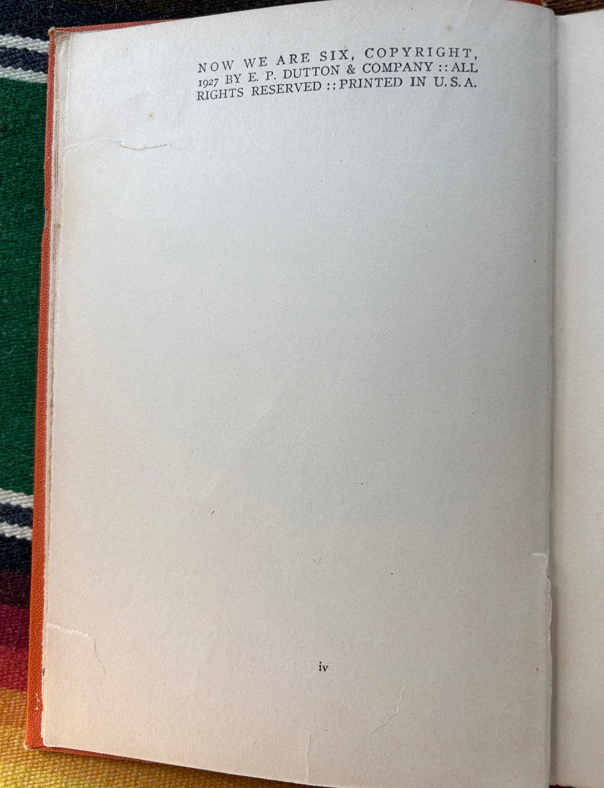Now We Are Six First American Edition A.A. Milne 1927