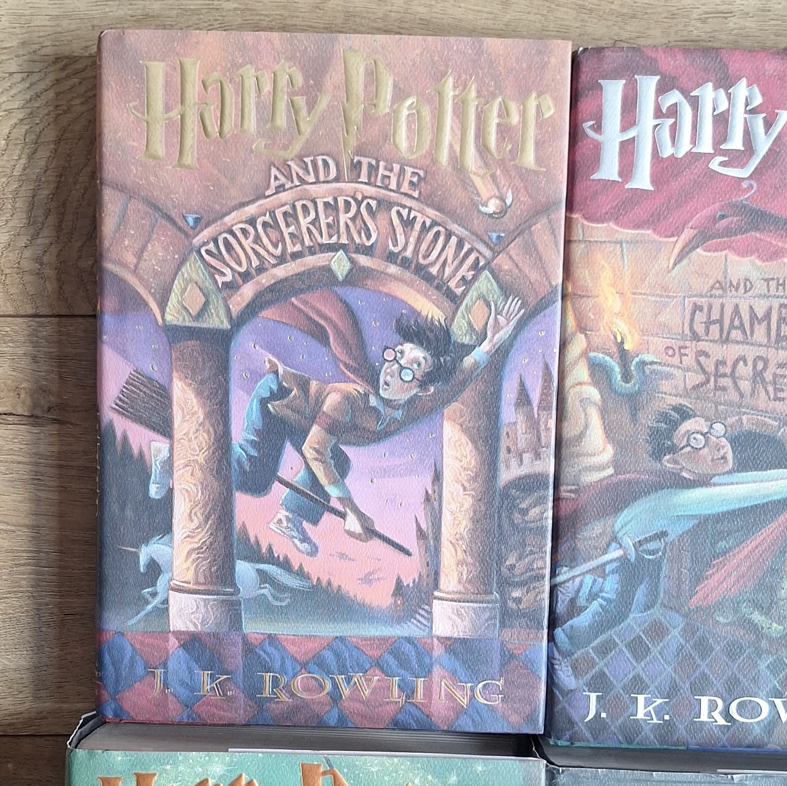 Harry Potter Hardcover Set of 7 w/ Dust Jackets Illustrated by J.K. Rowling