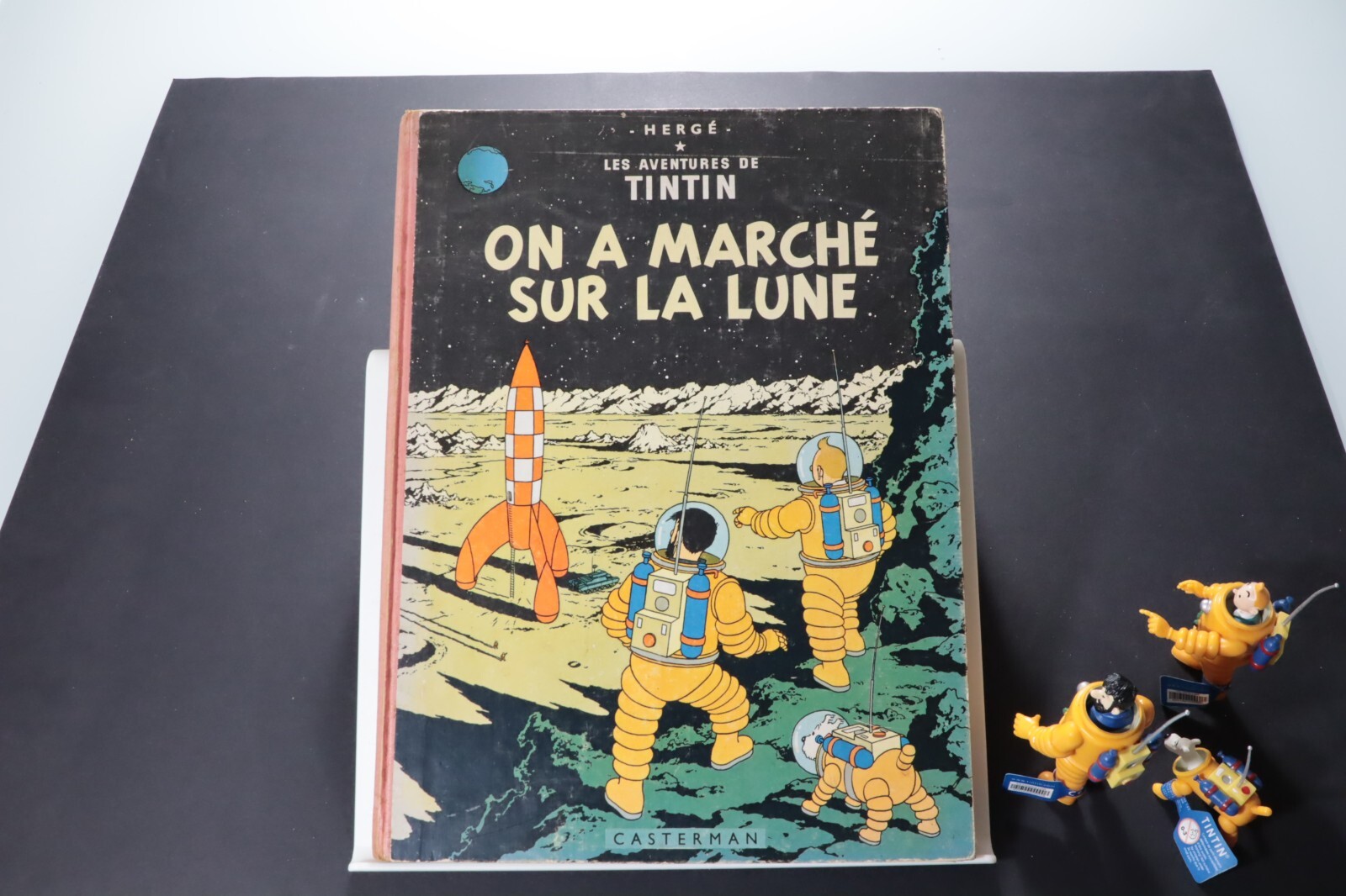 Herge Tintin 1954 First Edition Hardcover by Casterman On Marche Sur La Lune