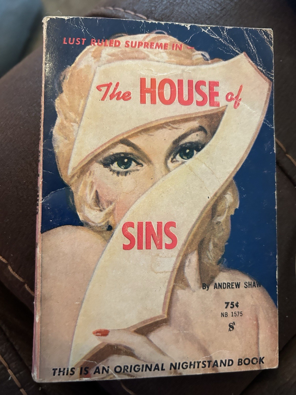 The House Of 7 Sins Andrew Shaw Nightstand Book NB 1575 1961 McCauley GGA NICE