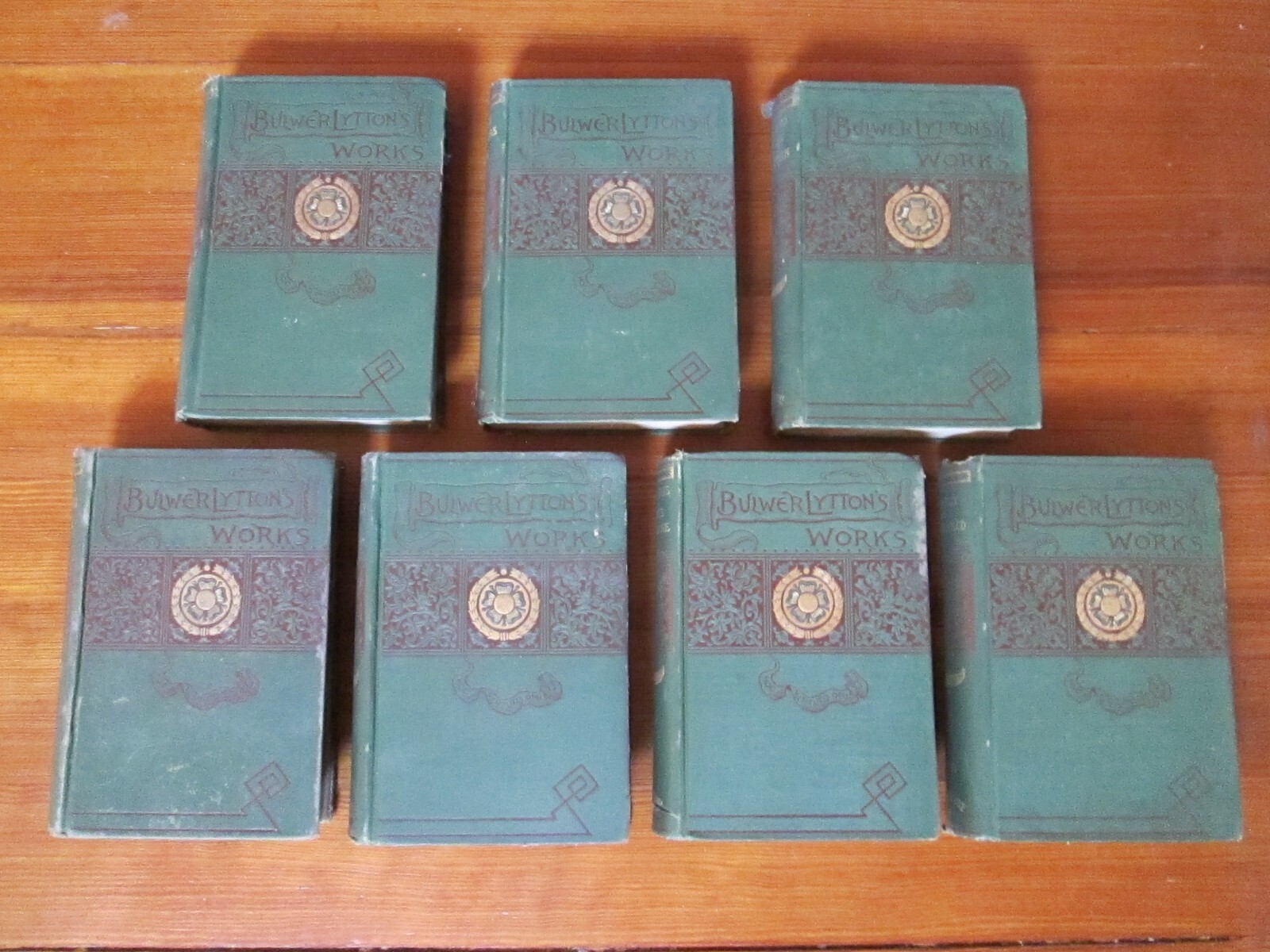 EDWARD BULWER LYTTON Works Antique Book Set Lot c1875 Classic Decorated Bindings