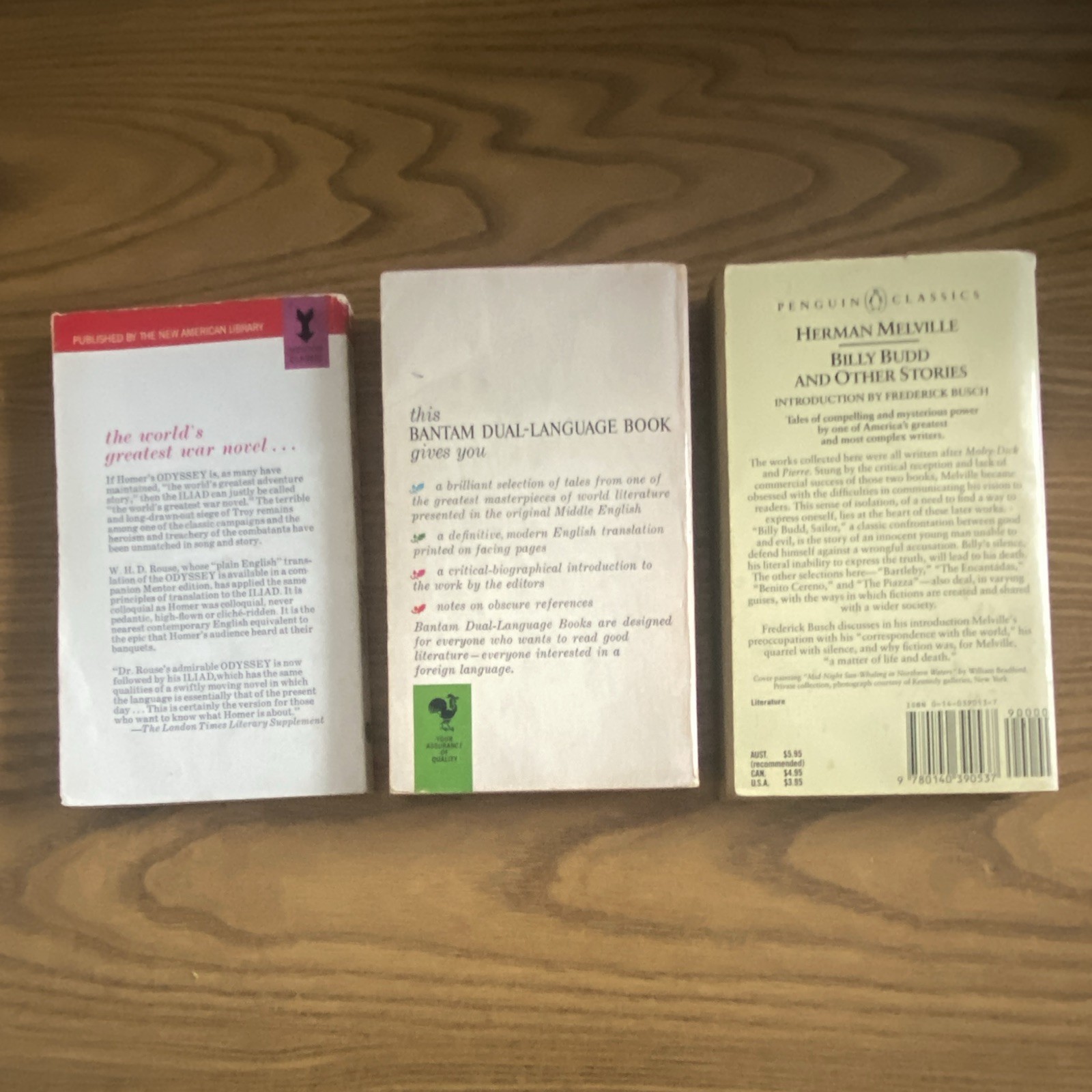 Lot 3 The Iliad, Chaucer Canterbury Tales, Melville Billy Budd