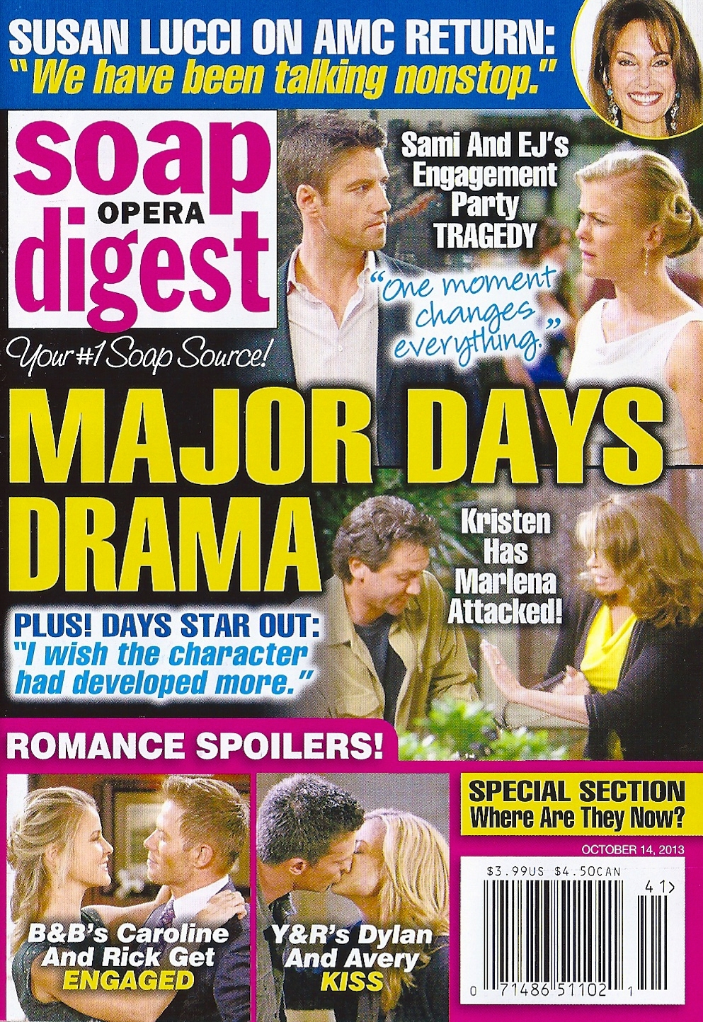 Soap Opera Digest Oct. 14 2013 Days of Our Lives J.R. Martinez Lilly Melgar