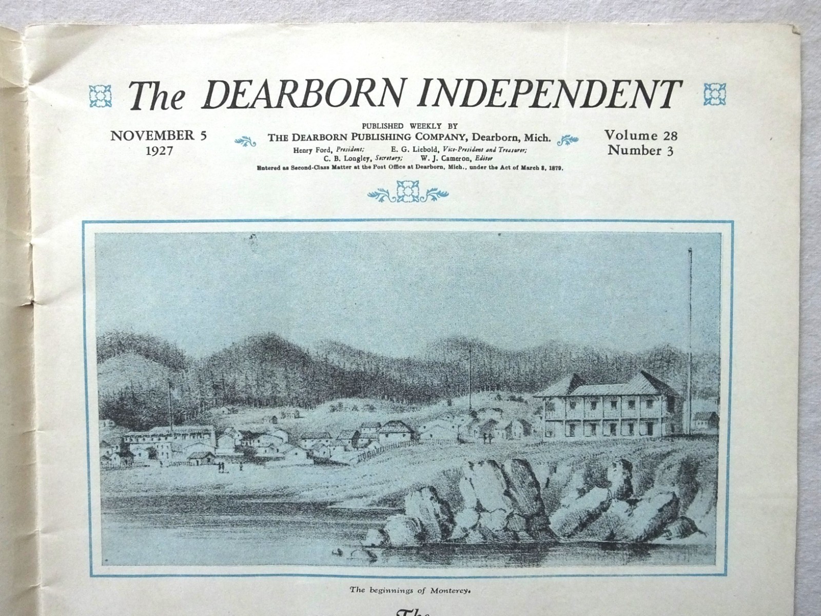 Vintage used THE DEARBORN INDEPENDENT NOV. 5, 1927, VOL. 28, NO. 3 HENRY FORD