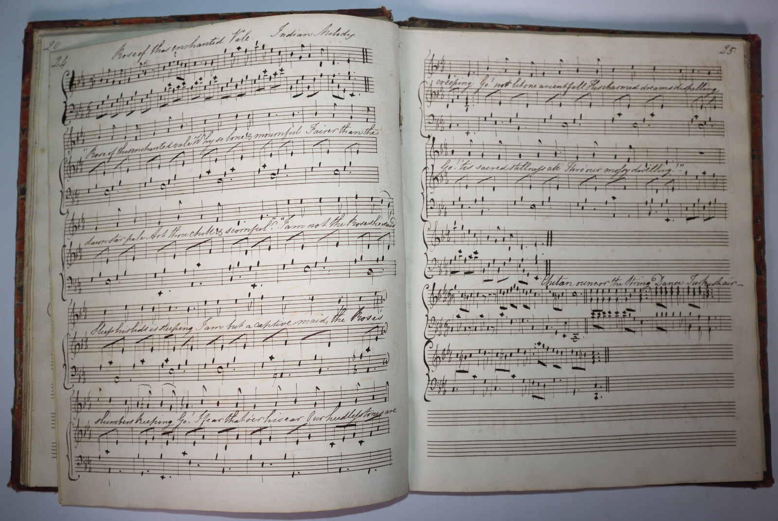 Early 1800s Music Manuscript 54 Pages Hand Written Miss M Burrough Songs